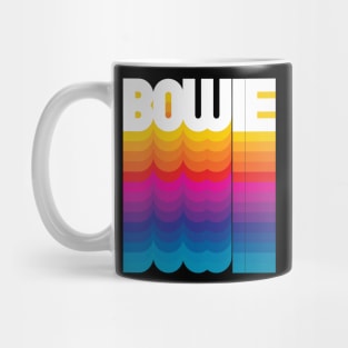 Retro Bowie Proud Name Personalized Gift Rainbow Style Mug